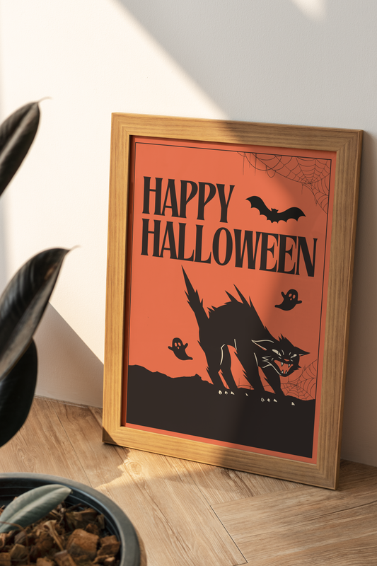 Happy Halloween Cat Poster