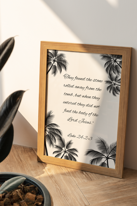 Luke 24:2-3 Bible Poster