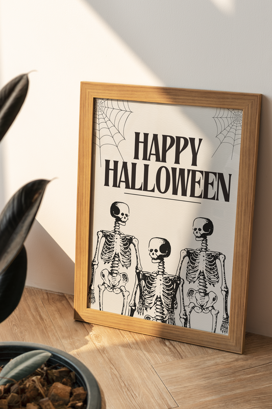 Happy Halloween Skeletons Poster